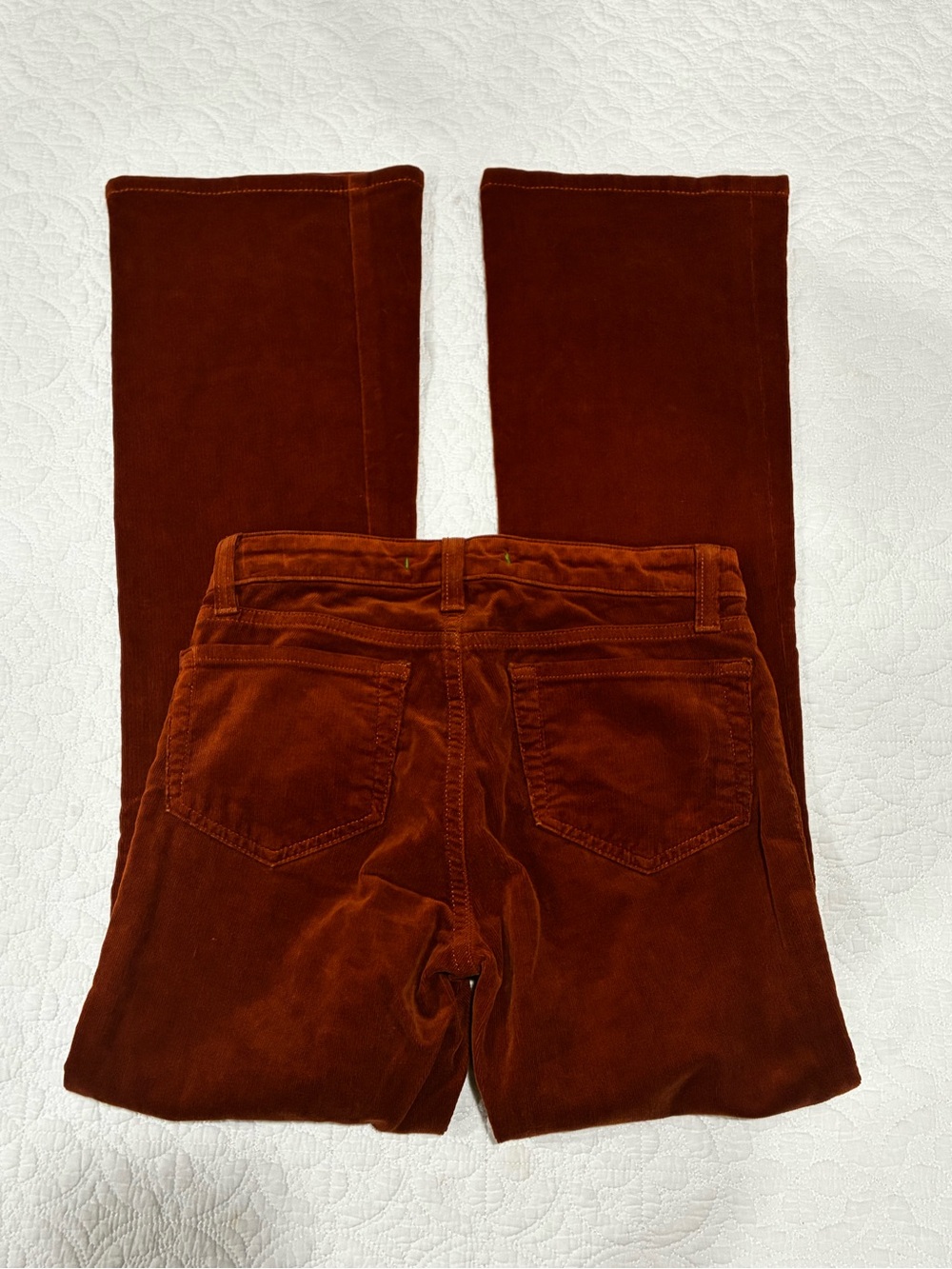 J Brand 823 Terra Cota Corduroy Flare Pants Size 25 Rust Brown Bell Bottoms - Picture 2 of 8
